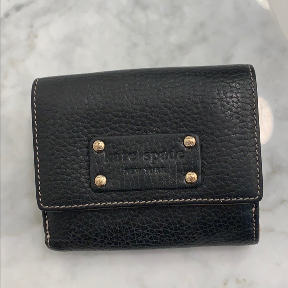 Kate spade black and gold wallet